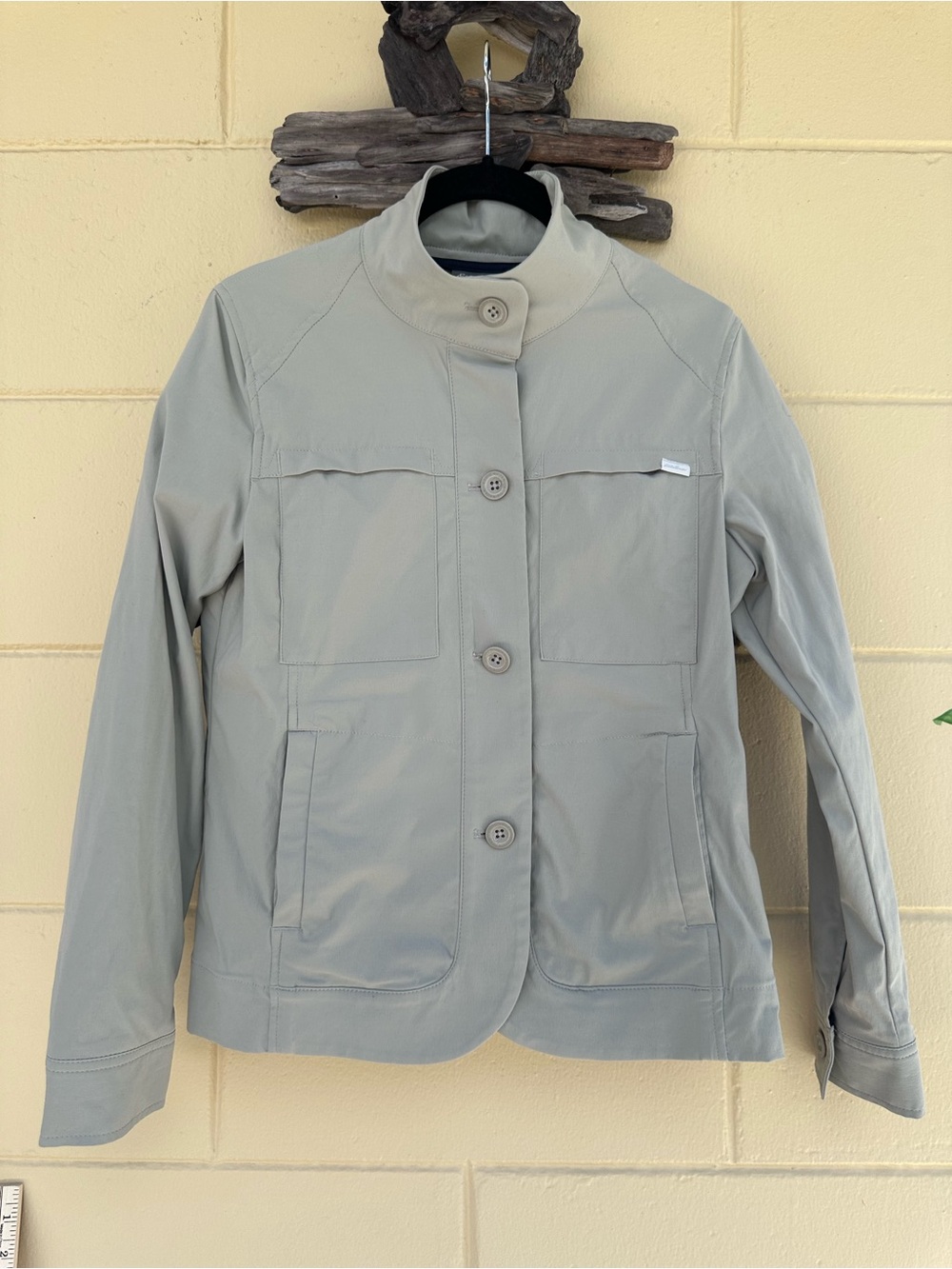 Eddie Bauer Light Gray Utility Button-Front Jacket